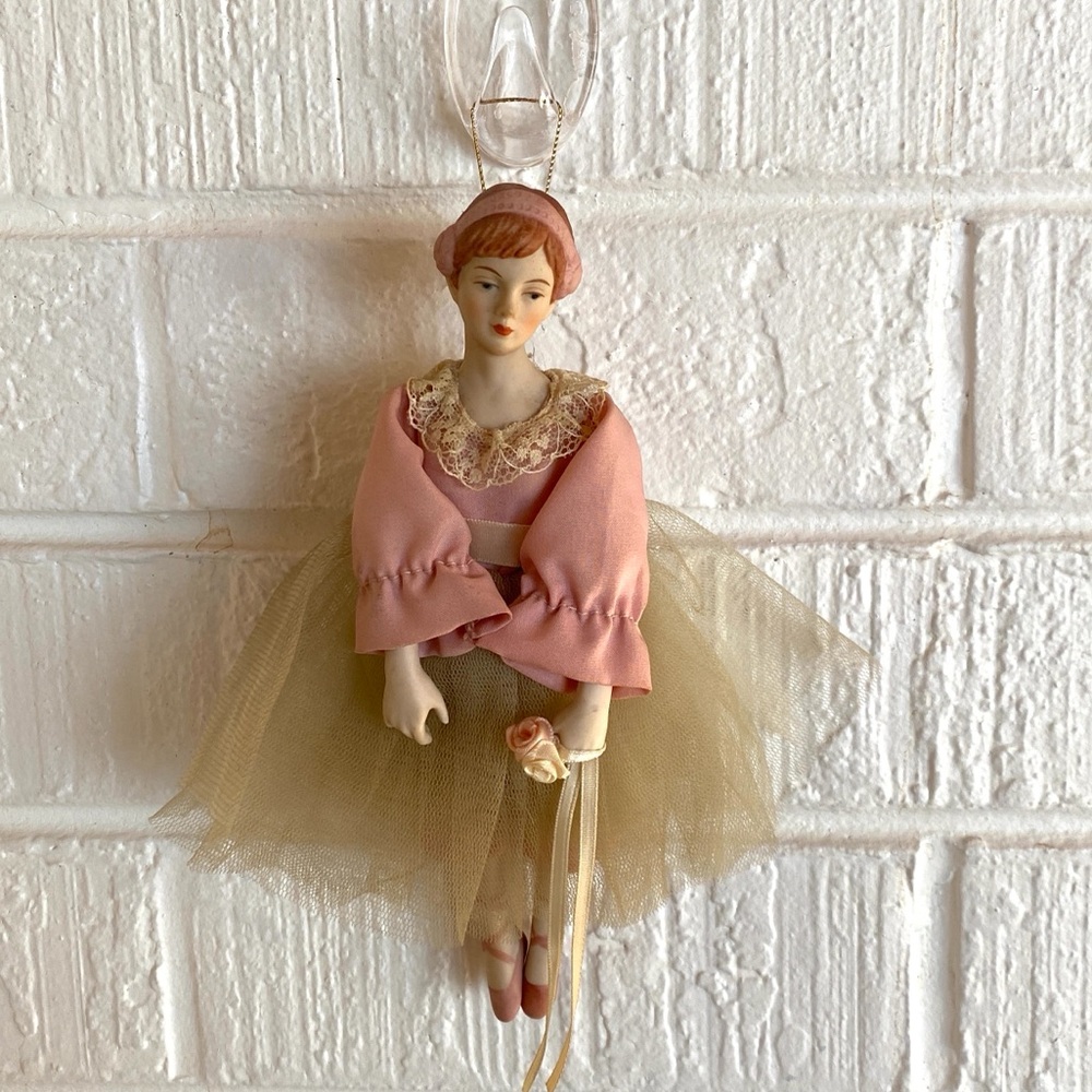 Vintage Porcelain Ballerina Doll Ornament